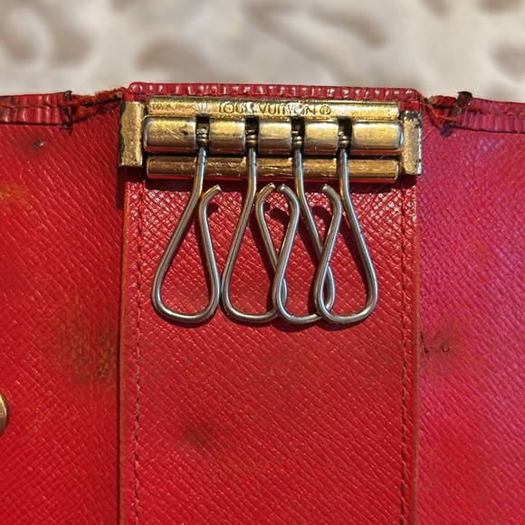 Authentic Louis Vuitton Red Epi Leather Key Holder - Picture 7 of 12